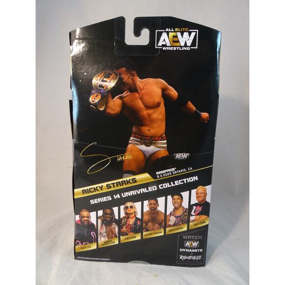 AEW Unrivaled 14 Ricky Starks FTW Championship Belt Figure #128 NEW Jazwares - Picture 3 of 6